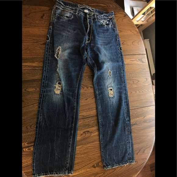 TYO The Year Of… Paisley Blue 1/120 34/34 Denim Jeans - Picture 2 of 8